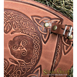 A Pair of Leather Cuffs Yggdrasil World Tree with Celtic design: a Pair